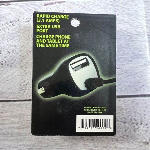 Micro-USB 3.1A Rapid Charging Cord +USB Port Fast Charger 12v Car Outlet Adapter - Picture 3 of 10